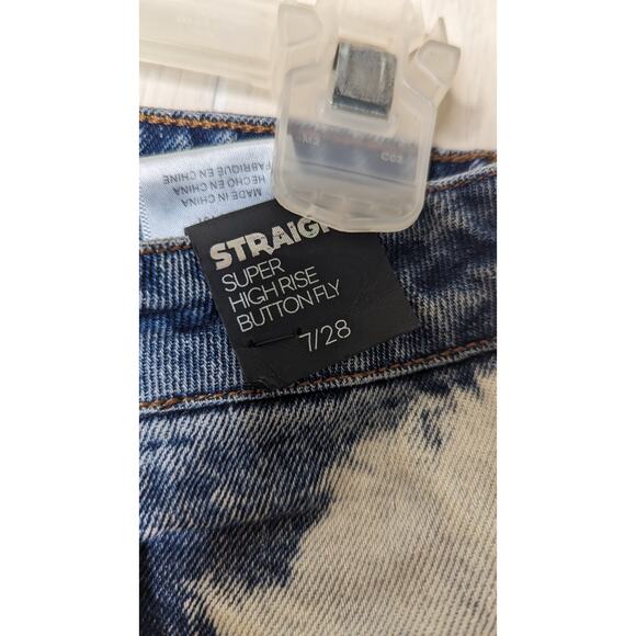 Simple society high rise button fly medium wash denim jeans sz 7/28 - Picture 9 of 11